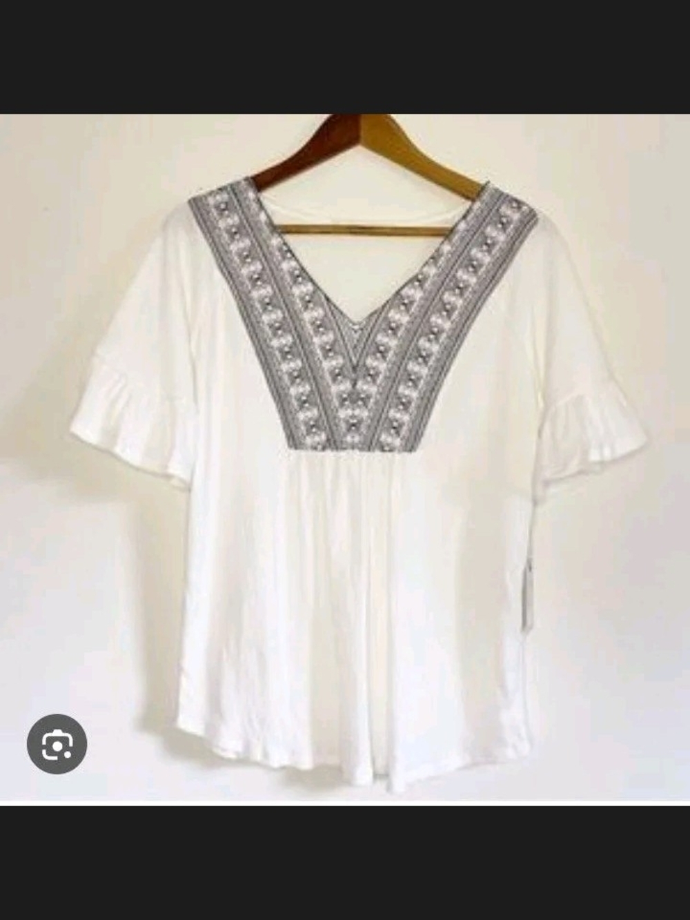 Fair Haven Embroidered Butterfly Sleeve Top